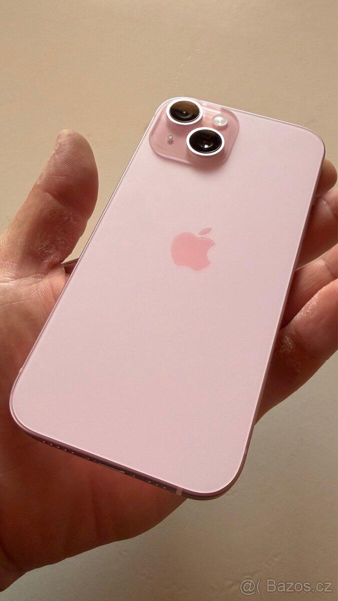 Apple iPhone 15, růžový, 128 GB, stav