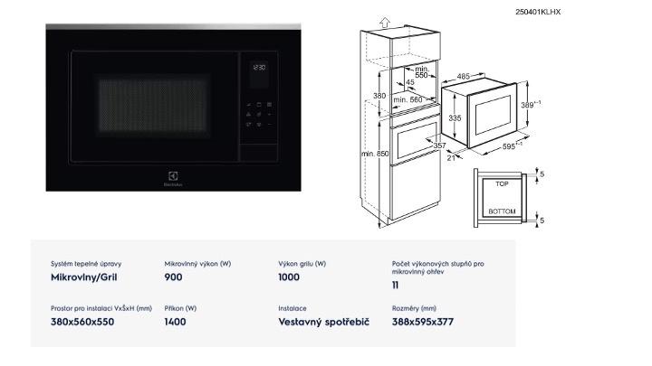 Vestavná mikrovlná trouba Electrolux LMS4253TMX