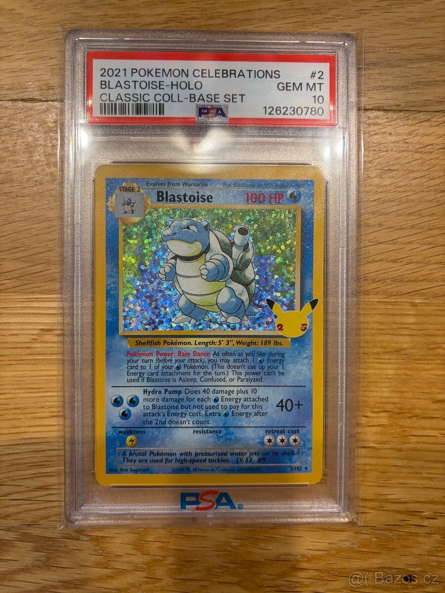 POKEMON KARTA BLASTOISE-HOLO. PSA10