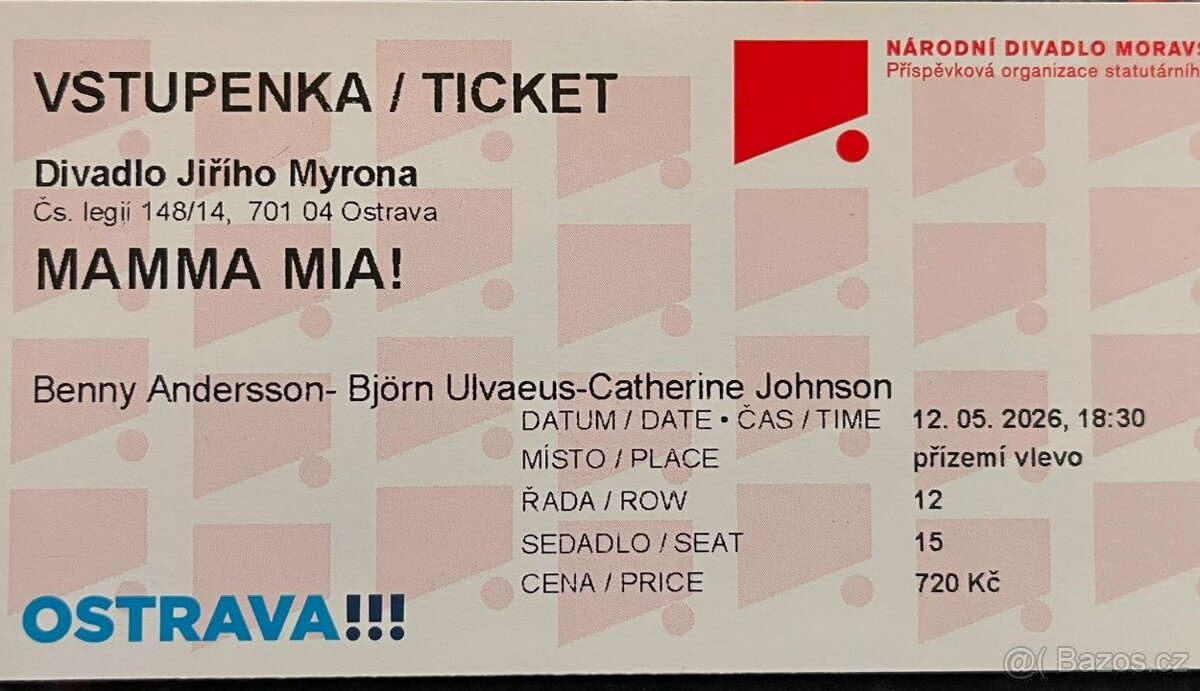 Mamma Mia - Ostrava - Divadlo Jiřího Myrona
