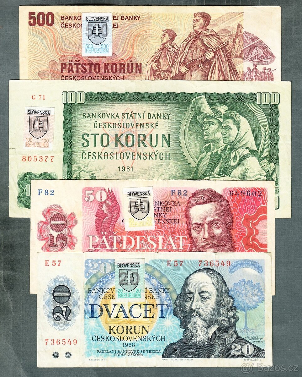 Staré bankovky sestava SLOVENSKÉ KOLKY