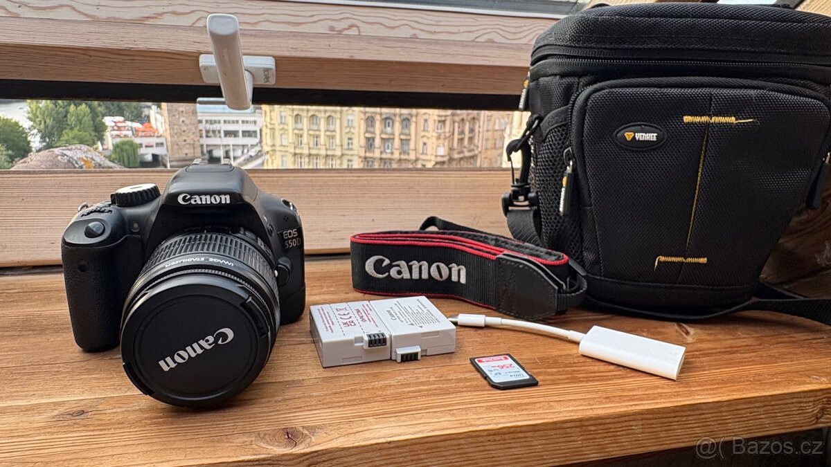📷 Canon EOS 550D + objektiv + příslušenství