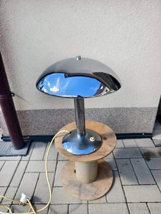 Nádherná retro lampa Brusel Hříbek chrom