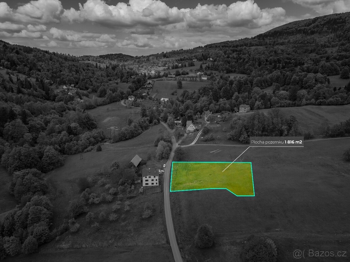Prodej stavebního pozemku 1 816 m² – Nýdek, klidná lokalita