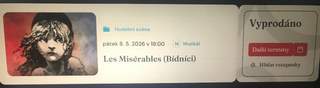 1 Vstupenka MDB-STUDENT/SENIOR-Les Misérables(Bídníci)8.5.26