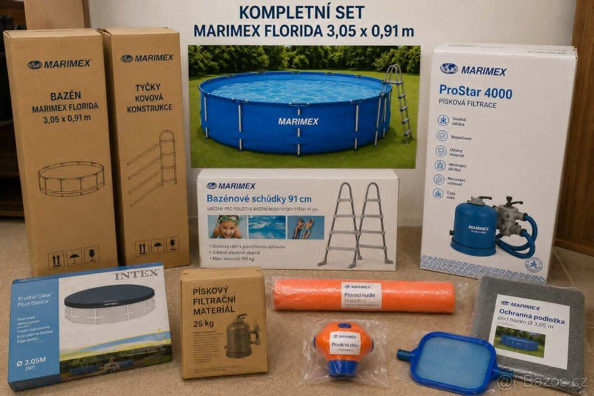 NOVÝ kompletní bazén Marimex Florida 3,05 × 0,91 m + písková