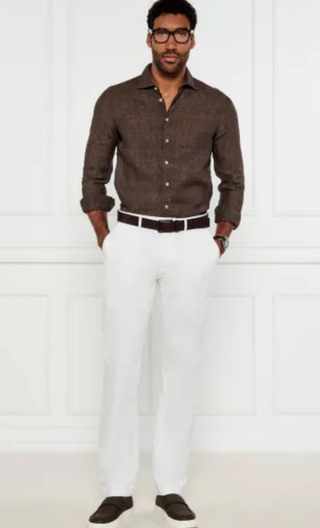 TOMMY HILFIGER ELEGANTNÍ BÍLÉ STYLOVÉ KALHOTY W36 L 32
