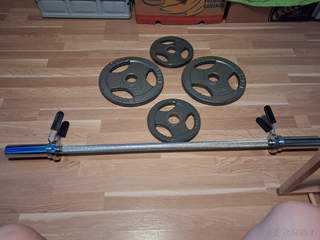 Prodam olympijskou osu +30kg závaží
