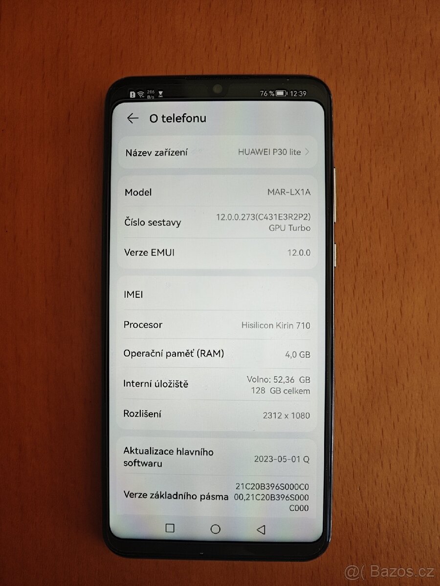 Huawei P30 Lite bílý stav včetně skel a pouzder.