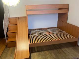 Postel 180cm, palanda, klouzačka, schůdky