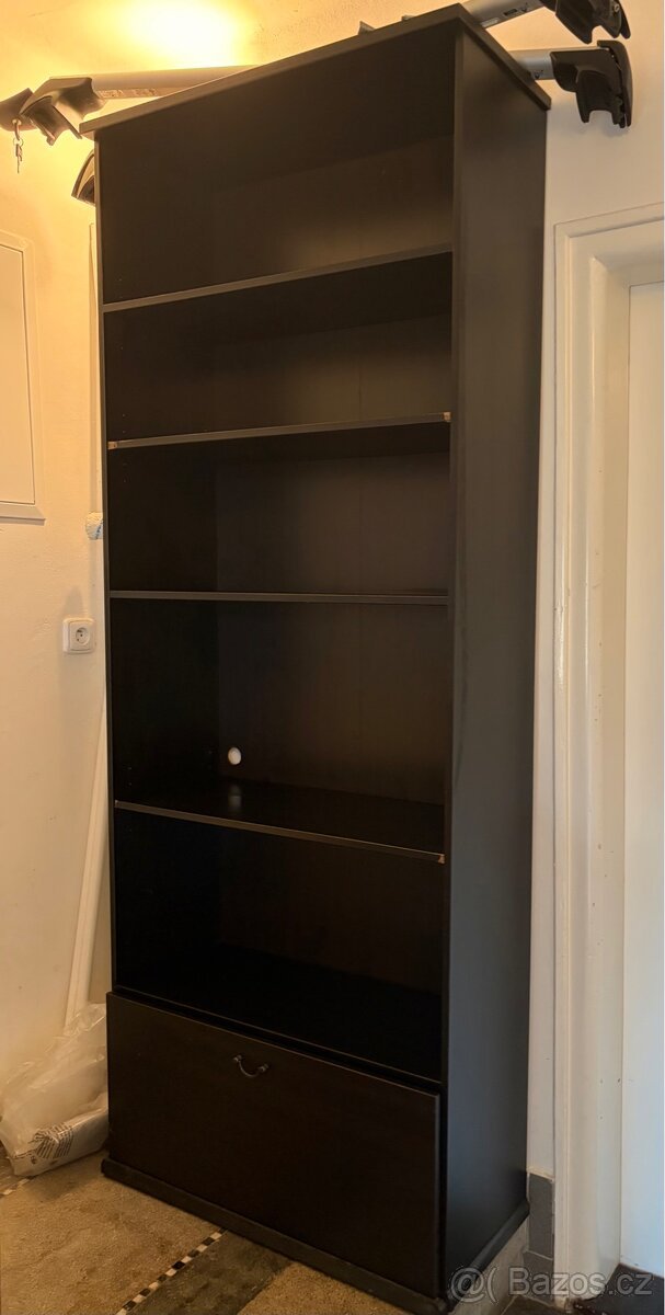 Černá ikea skříň / regál Pinnby