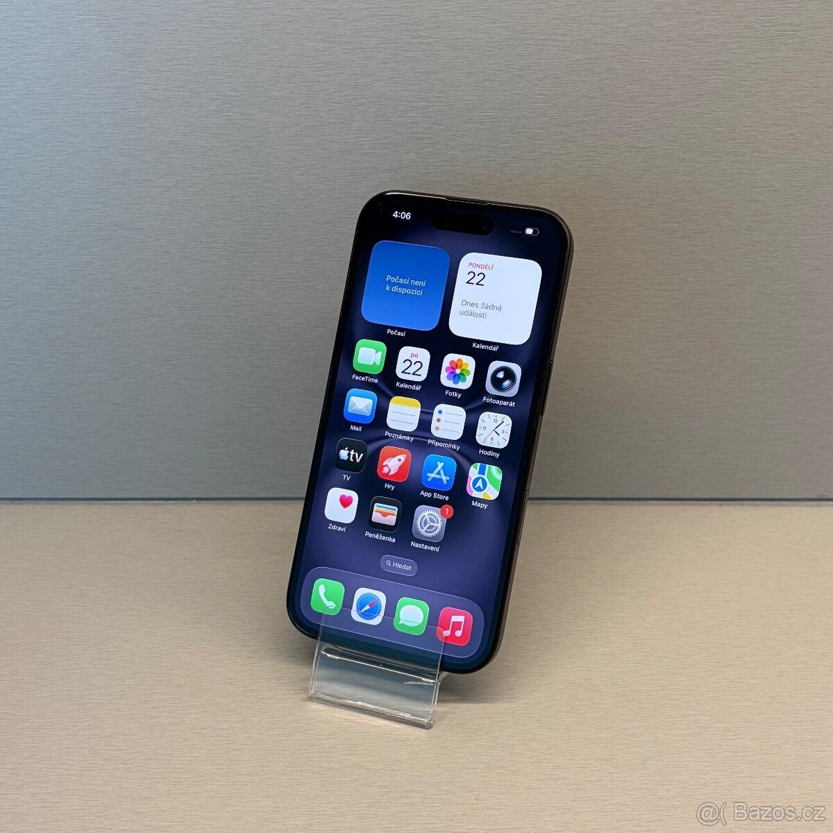 APPLE IPHONE 16 128GB ČERNÝ, ZÁRUKA, 95% BATERIE