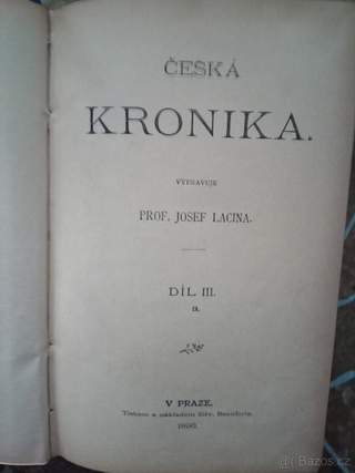 Česká kronika prof. J.Lacina 1896