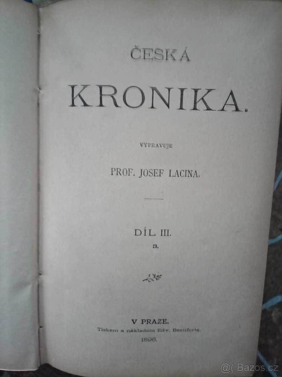 Česká kronika prof. J.Lacina 1896