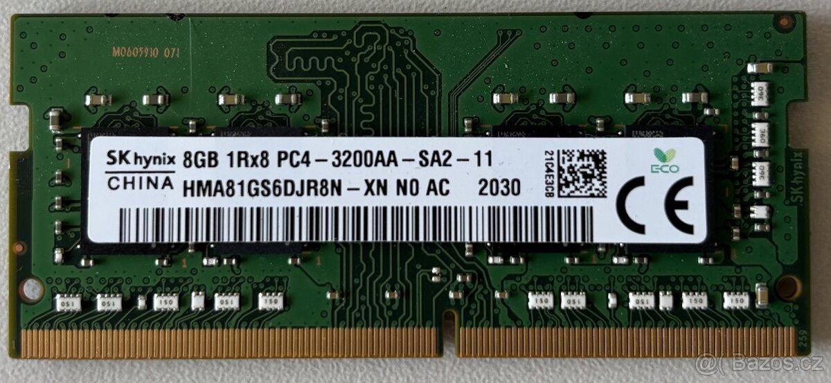8GB DDR4 SO-DIMM RAM SKHynix 1Rx8 PC4-3200AA-SA2-11