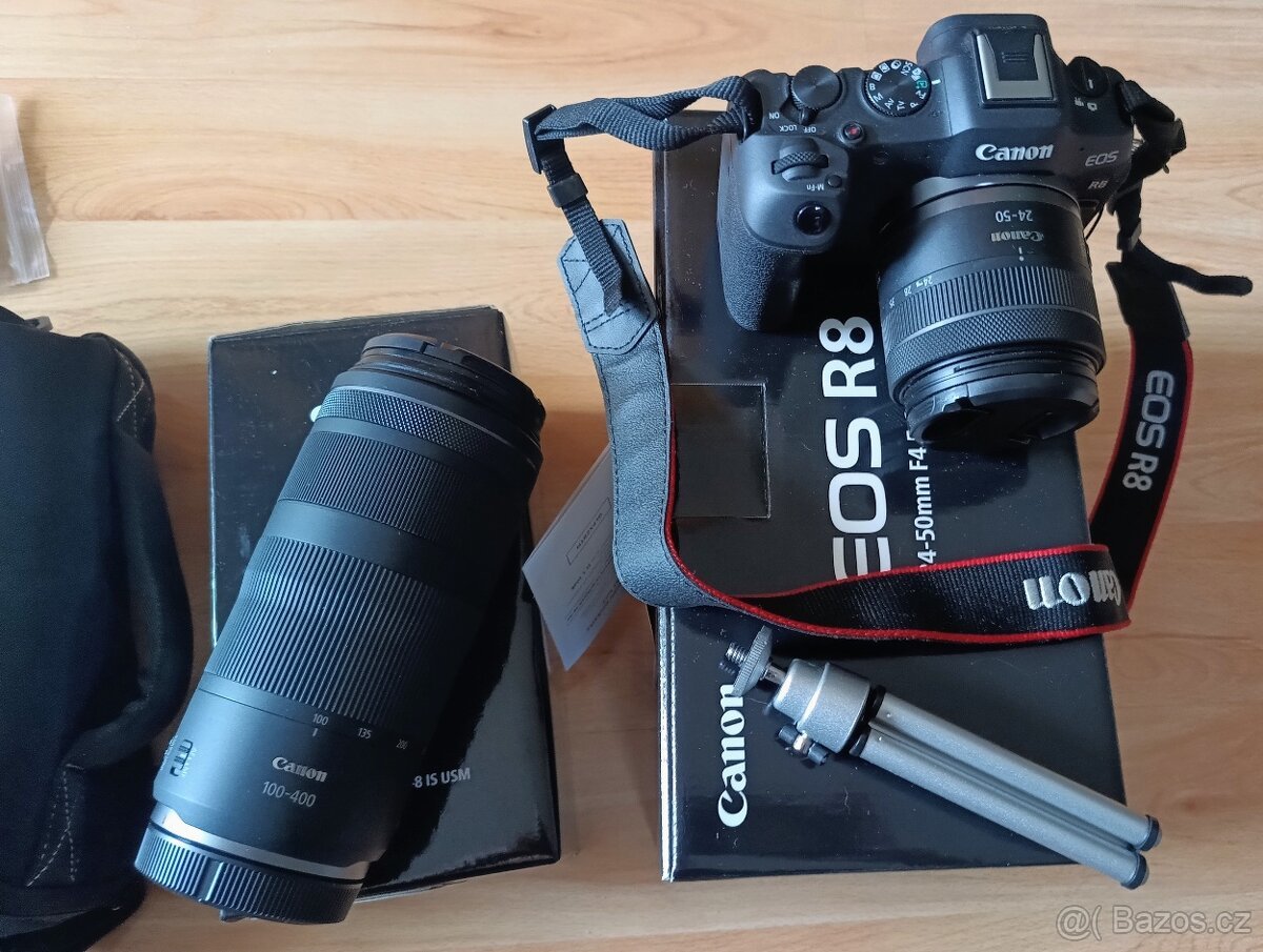 Zánovní set Canon EOS R8 + RF 24-50mm + RF 100-400mm
