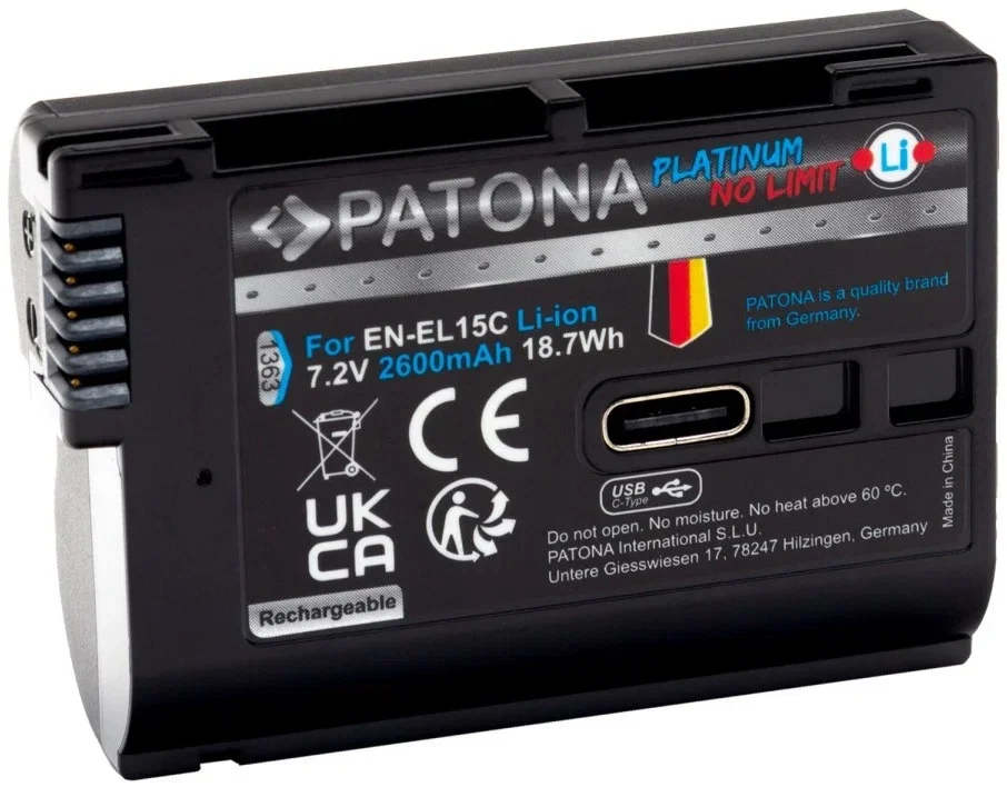 PATONA baterie pro Nikon EN-EL15C 2600mAh Platinum, záruka