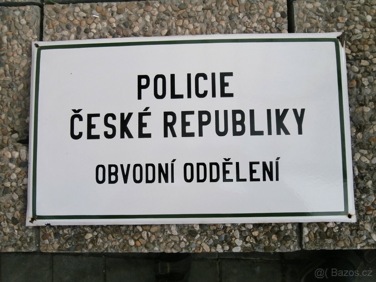 Smaltovaná cedule POLICIE ČR za 1.000 kč