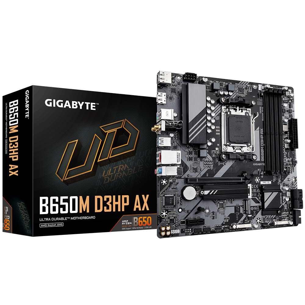 GIGABYTE MB Sc AM5 B650M D3HP AX, AMD B650, 4xDDR5, 2xDP