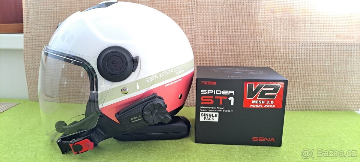 Přilba SCORPION EXO-CITY STRADA + SENA ST1 SPIDER 3.0 Mesh
