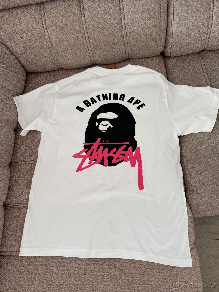 Triko bape x Stussy