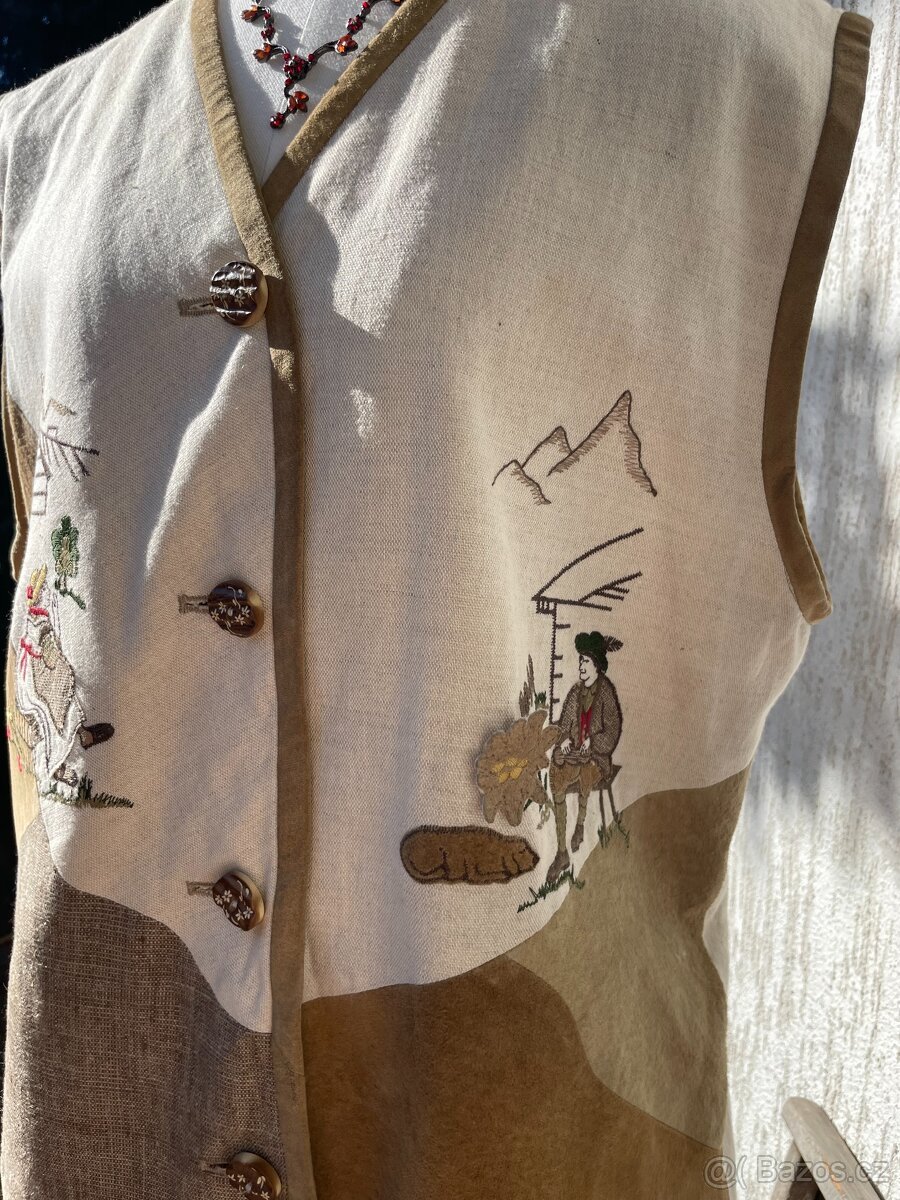 Dámská vesta v selském, country, vintage stylu vel. 42