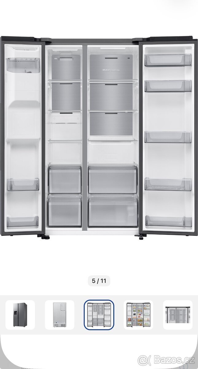 Americká lednice Samsung RS68A884CSL/EF – stříbrná, stav