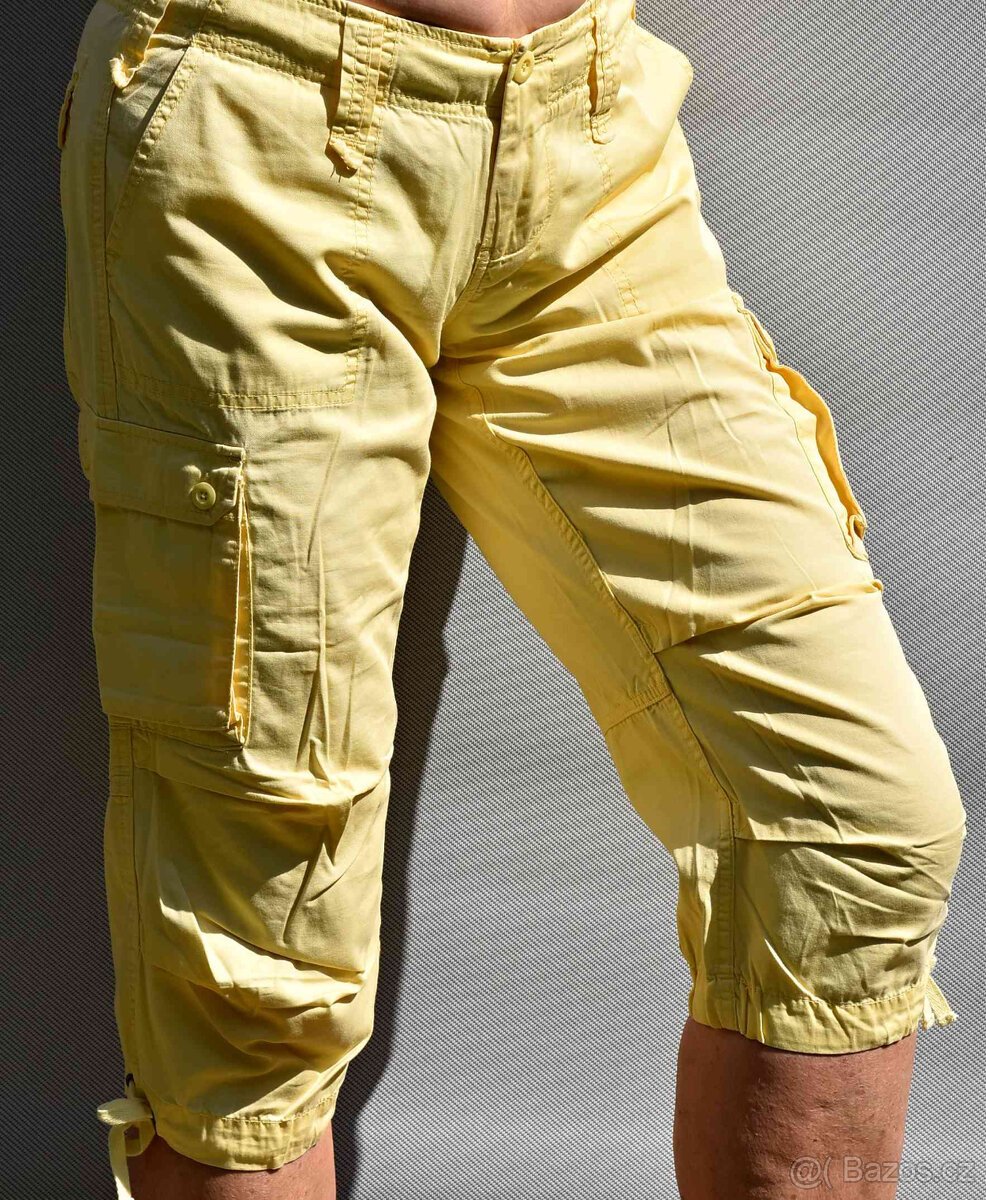 Bermudy žluté Love und Peace, Askley Paris, HS Jeans vel.M