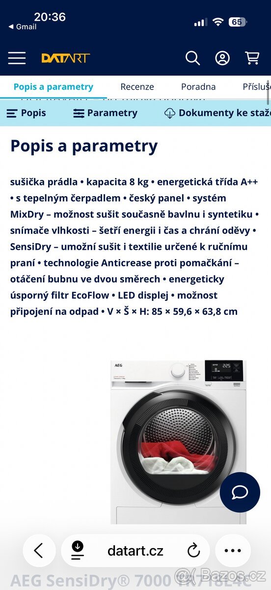 Sušička prádla AEG
