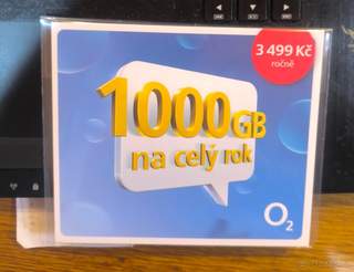 Datovou kartu 1200GB za 2500Kč