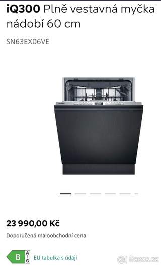 Nová myčka SIEMENS SN63EX06VE s autoOpen dry - 2 roky záruka