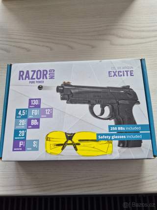 Nová pistole Razor Gun Excite 4,5mm, co2