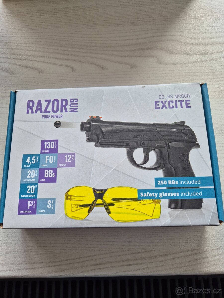 Nová pistole Razor Gun Excite 4,5mm, co2