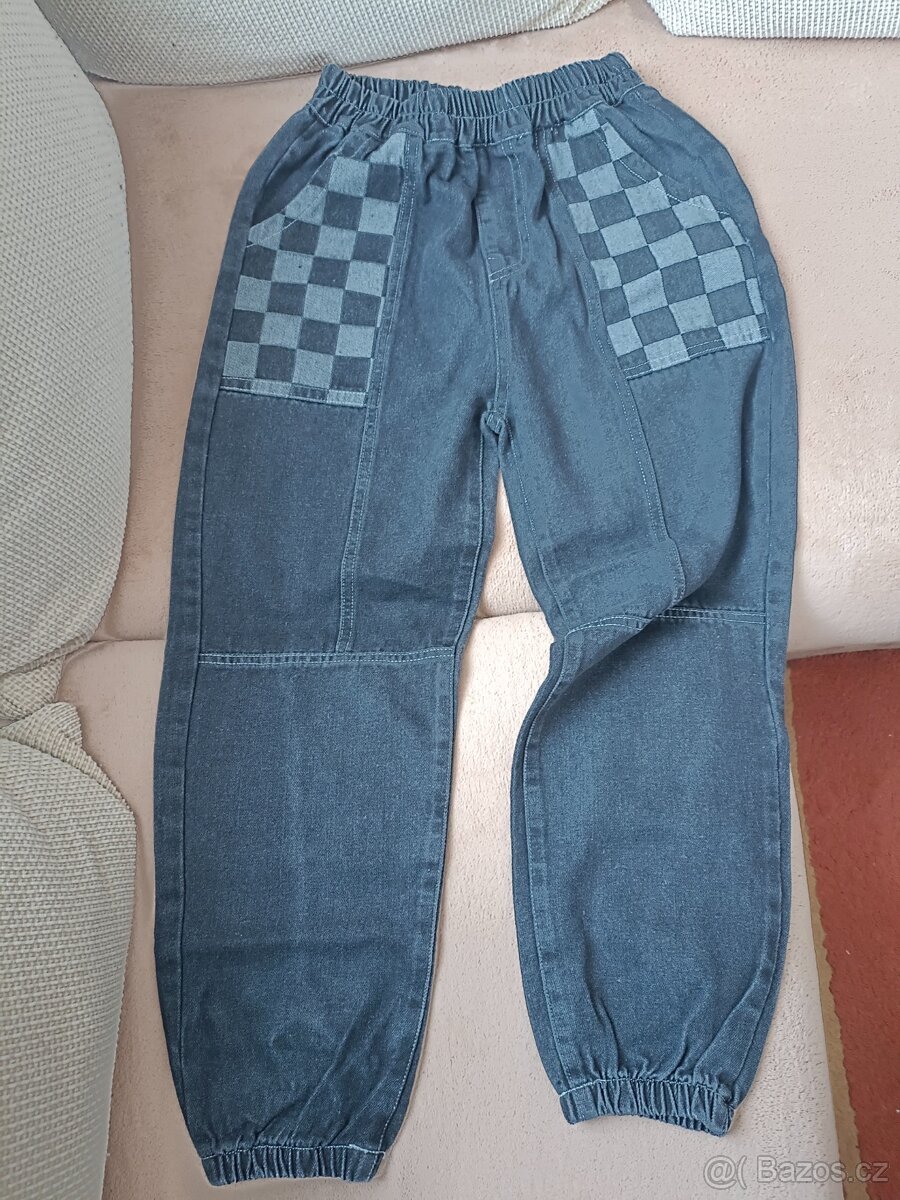 Riflové kalhoty černé