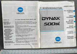 .MONOLTA DYNAX 500si - MANUÁL