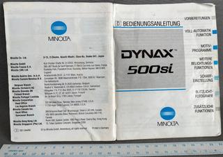 .MONOLTA DYNAX 500si - MANUÁL