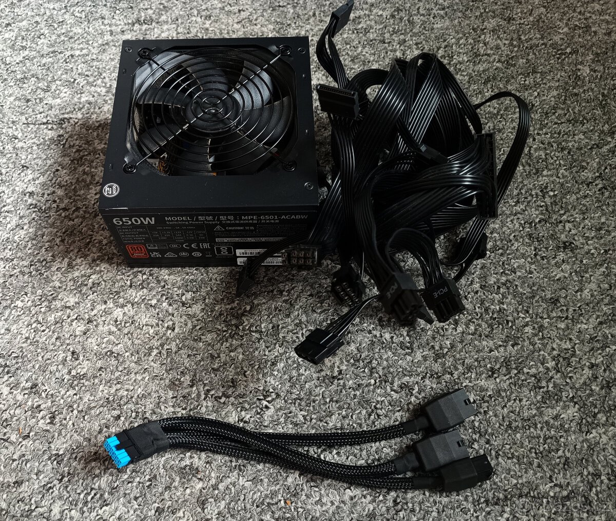 zdroj Cooler Master 650W MPE-6501-ACABW + 12V-2x6 redukce