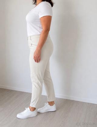 Kalhoty krémové 46(5%elastanu)