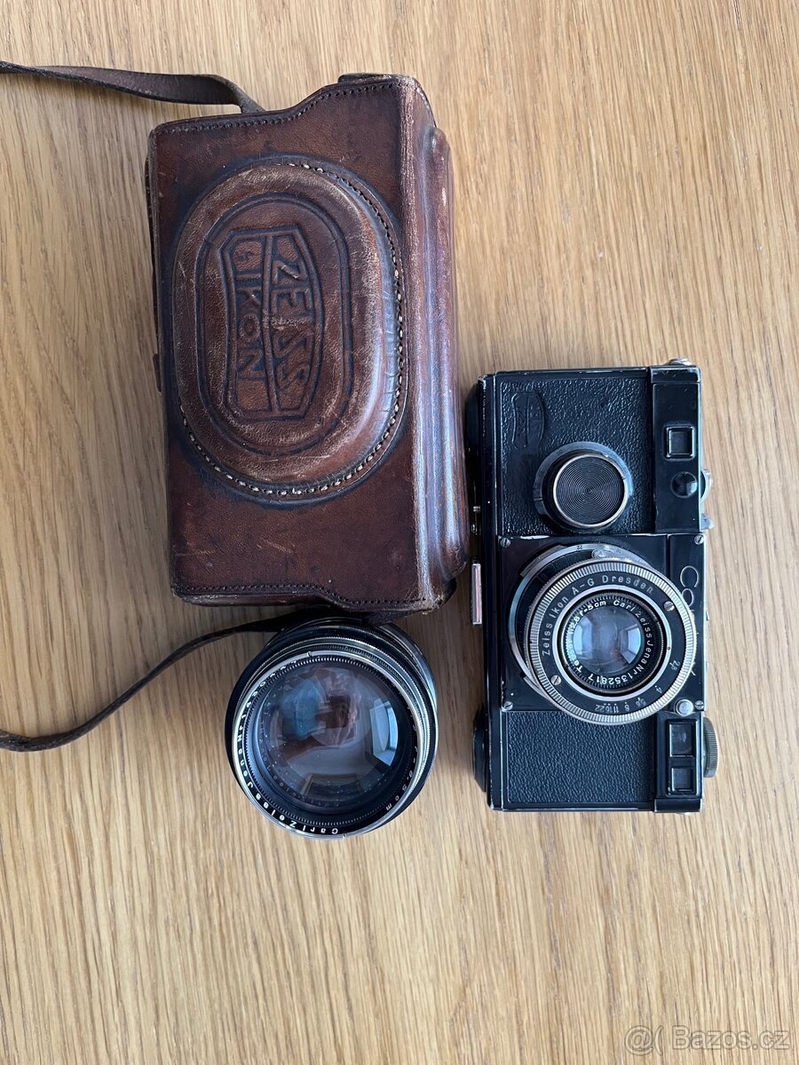 Contax Ia + Sonnar 8.5cm f2 + Tessar a obal