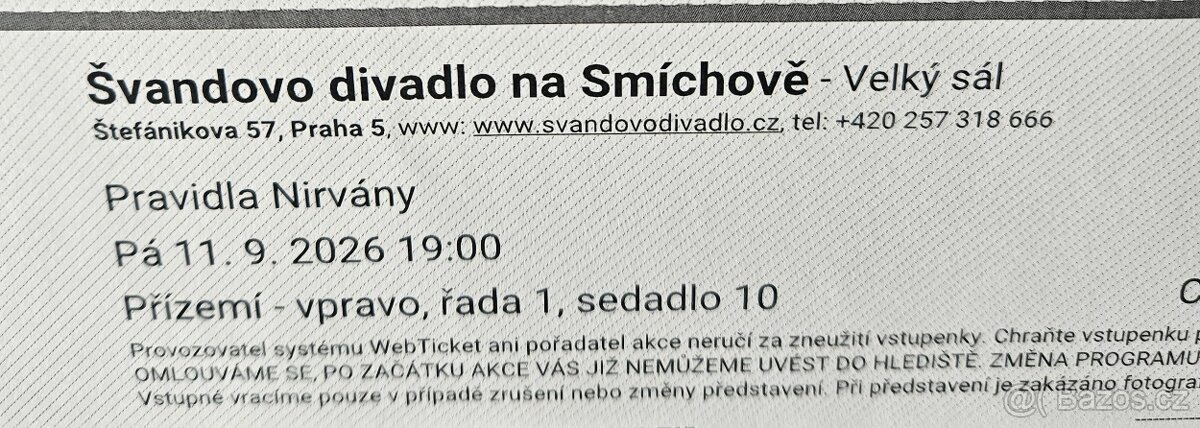 Pravidla Nirvány - Velký sál Švandova divadla 11.9.2026