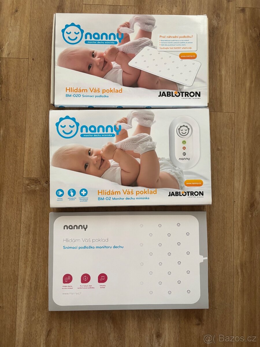 Jablotron Nanny monitor dechu v top stavu se 3 deskami
