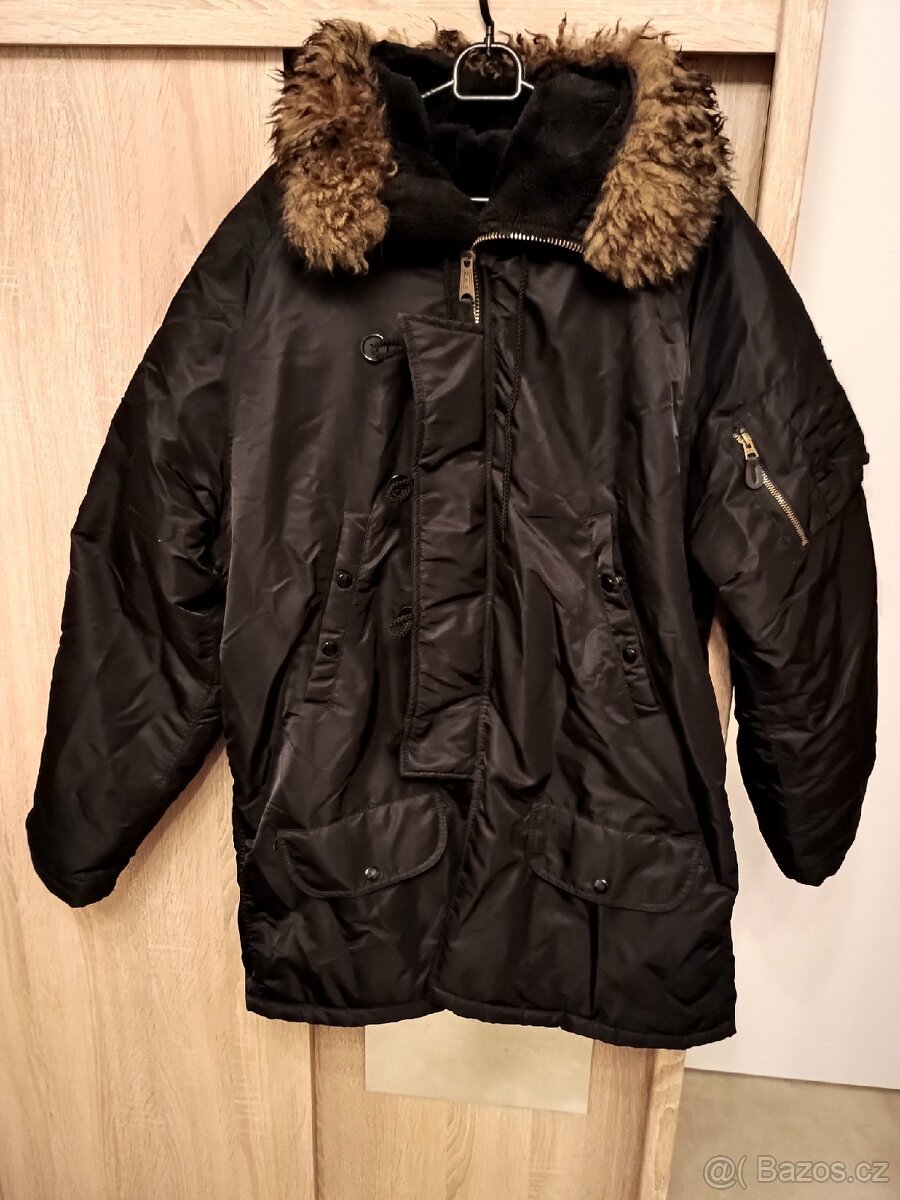 Černá bunda N3B MFH velikost L, cca 180-185 cm