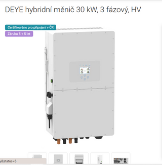 NOVÝ - DEYE hybridní měnič 30 kW, 3 fázový, HV