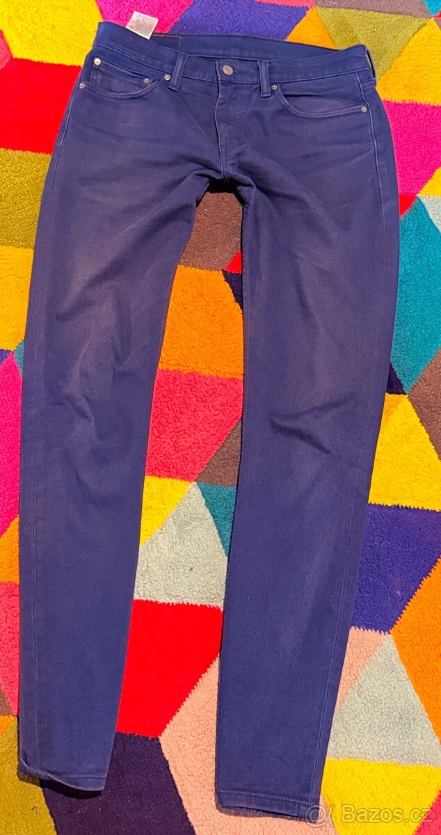 LEVIS 511 W32 L 34 PÁNSKÉ DENIM SLIM JEANS -KRÁSNÉ 😍💪🏽