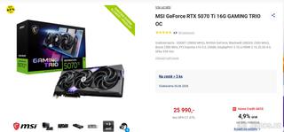 Grafická Karta RTX 5070TI 16GB