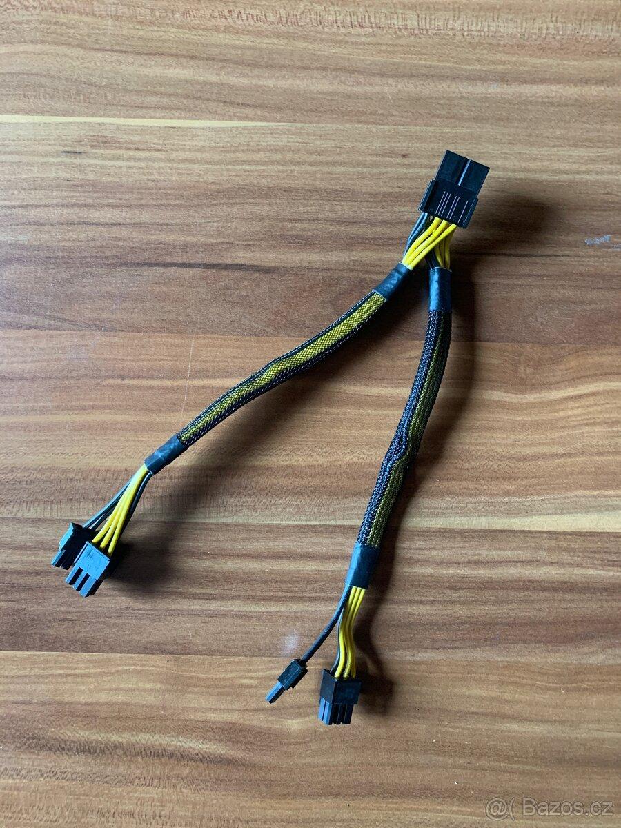 8 pin to 2x6+2 pin extension kabel, 20cm
