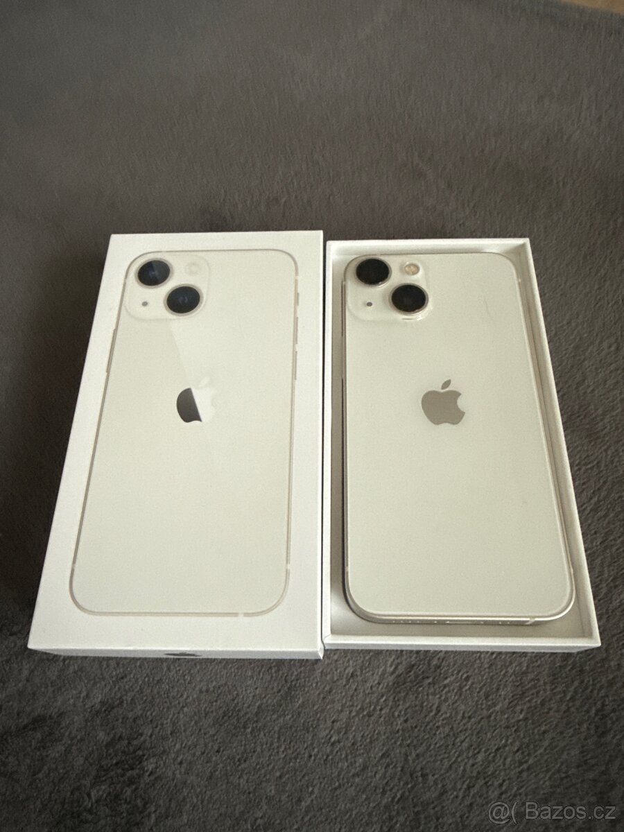 Prodám iPhone 13 mini bílý 256 GB - jako nový + 18 obalů