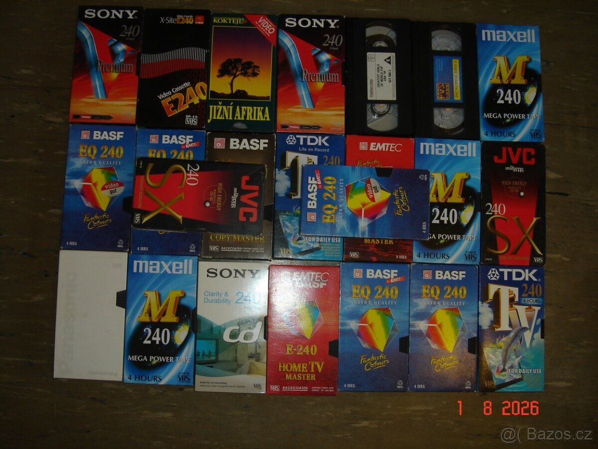 Velmi videokazety VHS dle fota. K dispozici: jich asi