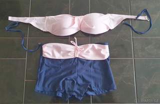 Dámské dvoudíl. Kraťáskové plavky pink blue tankini,M