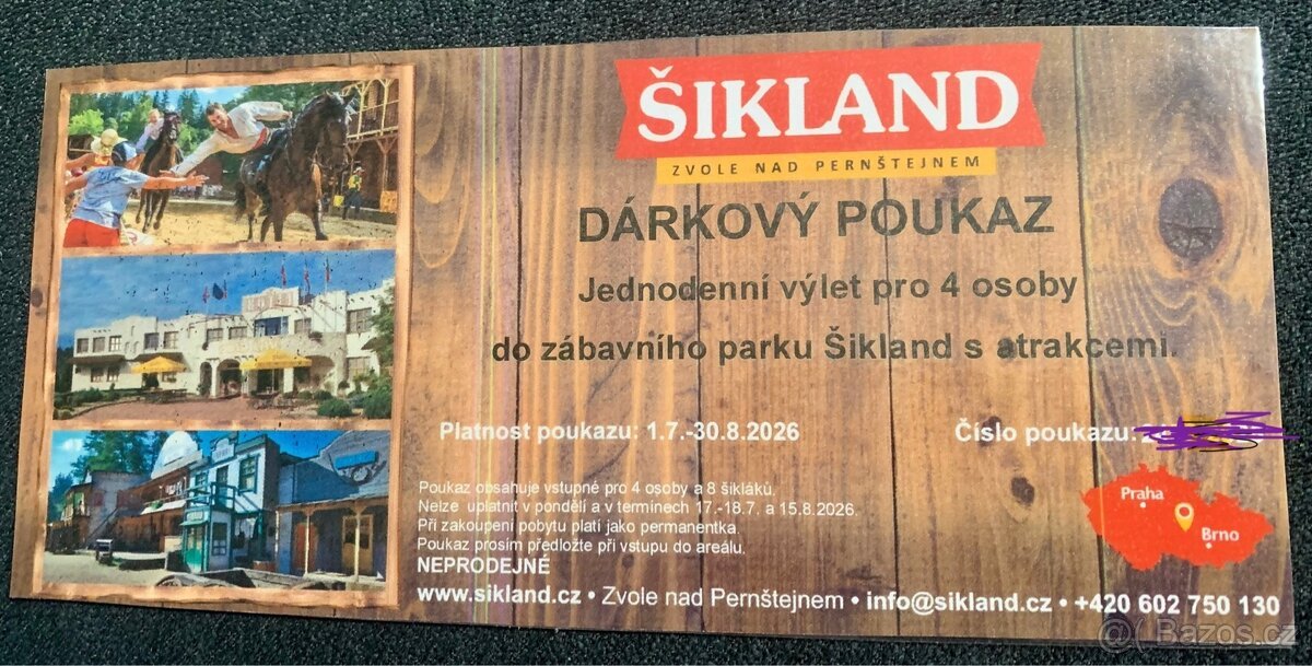 Vstupné pro 4 osoby do Šiklandu